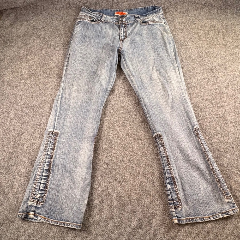 Vintage Apollo Jeans Womens 17/18 Blue Y2K Grunge Distressed Boho Streetwear